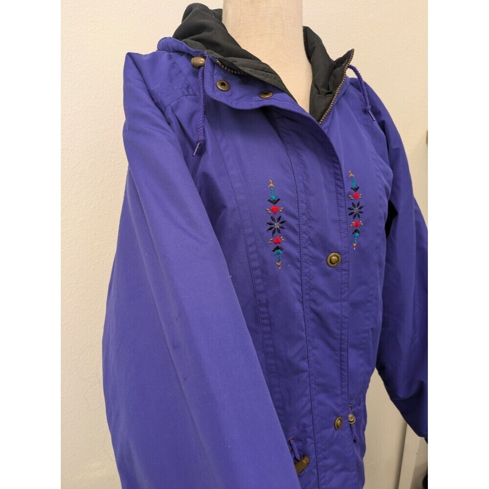 Vintage Fera Skiwear Jacket Blue Purple Women's S/M Ski Retro 90s Hearts - Picture 3 of 15